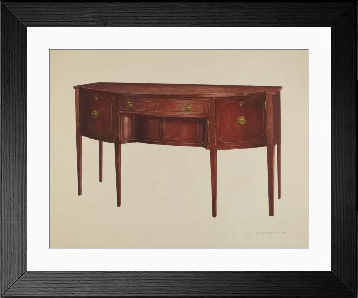 Framed Print : Sheraton Sideboard, c. 1942. Creator: Amos C. Brinton Framed Print : Sheraton Sideboard, c. 1942. Creator: Amos C. Brinton