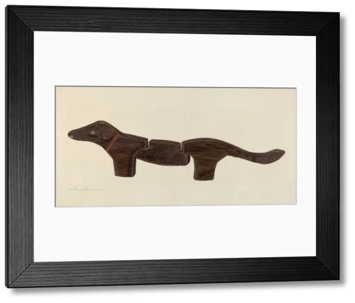 Framed Print : Dachshund, 1935 / 1942. Creator: Frank Budash Framed Print : Dachshund, 1935 / 1942. Creator: Frank Budash