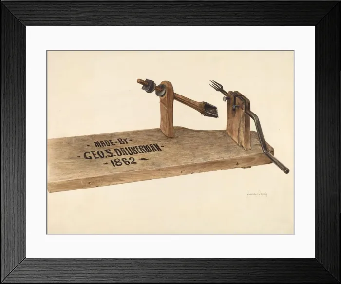 Framed Print : Apple Peeler, c. 1940. Creator: H. Langden Brown Framed Print : Apple Peeler, c. 1940. Creator: H. Langden Brown