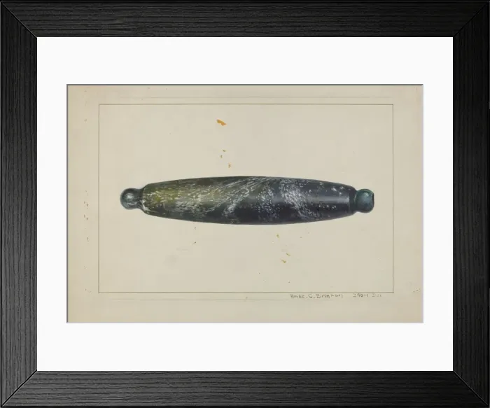 Framed Print : Glass Rolling Pin, c. 1938. Creator: Amos C. Brinton Framed Print : Glass Rolling Pin, c. 1938. Creator: Amos C. Brinton