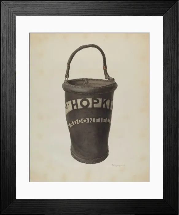 Framed Print : Fire Bucket, c. 1939. Creator: Carl Buergerniss Framed Print : Fire Bucket, c. 1939. Creator: Carl Buergerniss