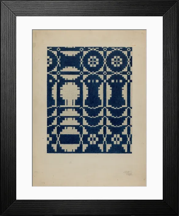 Framed Print : Homespun Bedspread, 1935 / 1942. Creator: Julie C Brush Framed Print : Homespun Bedspread, 1935 / 1942. Creator: Julie C Brush