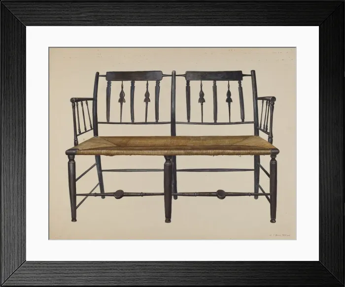Framed Print : Settee, c. 1942. Creator: Amos C. Brinton Framed Print : Settee, c. 1942. Creator: Amos C. Brinton