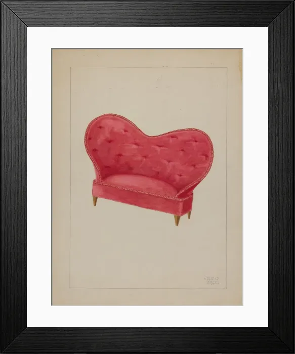 Framed Print : Doll Sofa, c. 1936. Creator: Julie C Brush Framed Print : Doll Sofa, c. 1936. Creator: Julie C Brush
