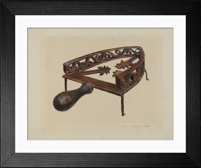 Framed Print : Pa. German Flat-iron Stand, c. 1942. Creator: Amos C. Brinton Framed Print : Pa. German Flat-iron Stand, c. 1942. Creator: Amos C. Brinton