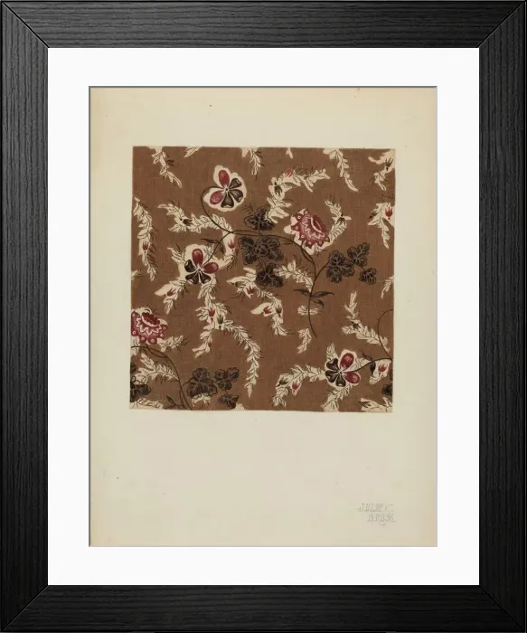 Framed Print : Printed Cotton, c. 1942. Creator: Julie C Brush