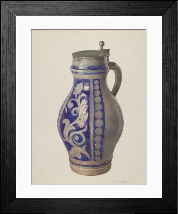 Framed Print : Three Quart Beer Pitcher, c. 1940. Creator: Carl Buergerniss Framed Print : Three Quart Beer Pitcher, c. 1940. Creator: Carl Buergerniss