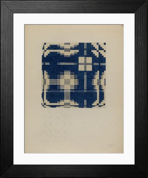 Framed Print : Handspun Bedspread, c. 1937. Creator: Julie C Brush Framed Print : Handspun Bedspread, c. 1937. Creator: Julie C Brush