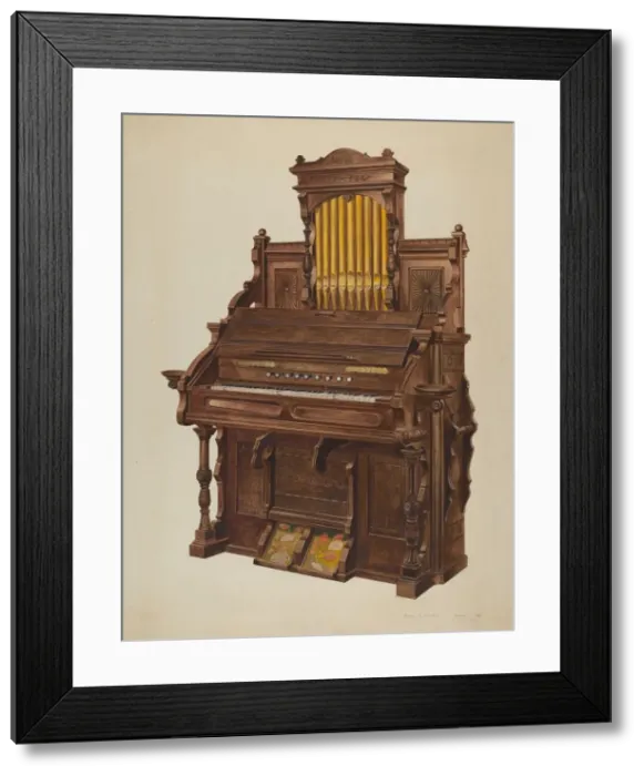 Framed Print : Church Organ, c. 1939. Creator: Amos C. Brinton Framed Print : Church Organ, c. 1939. Creator: Amos C. Brinton