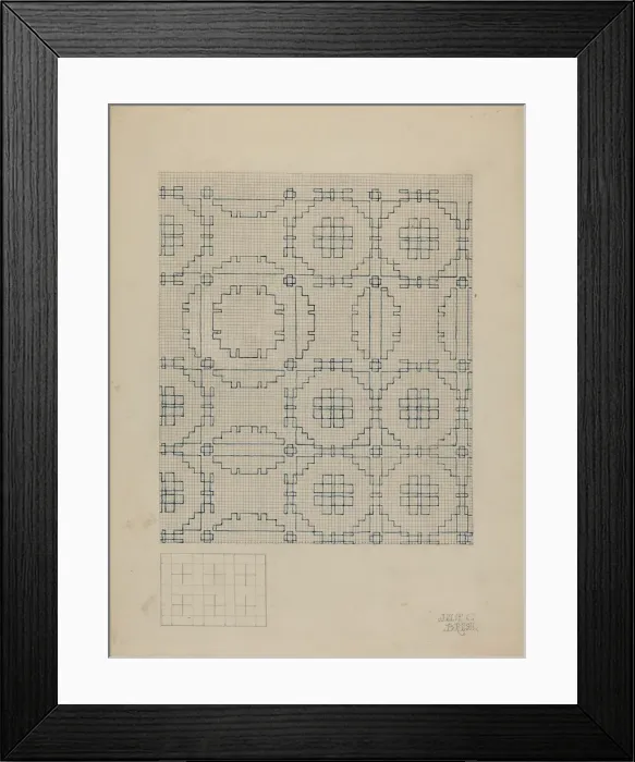 Framed Print : Homespun Quilt, c. 1937. Creator: Julie C Brush Framed Print : Homespun Quilt, c. 1937. Creator: Julie C Brush