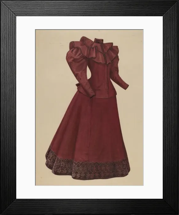 Framed Print : Dress, 1935 / 1942. Creator: Julie C Brush Framed Print : Dress, 1935 / 1942. Creator: Julie C Brush
