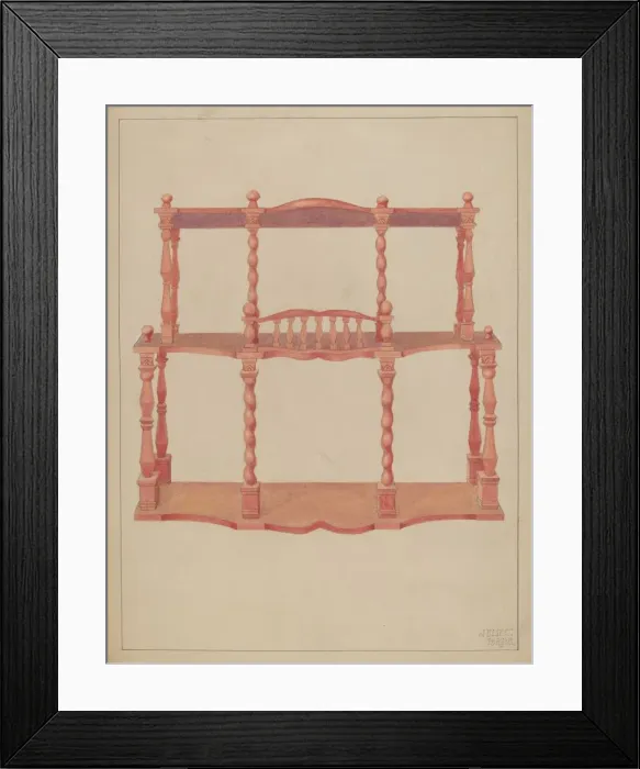 Framed Print : Brick-a-brack Shelf, c. 1936. Creator: Julie C Brush Framed Print : Brick-a-brack Shelf, c. 1936. Creator: Julie C Brush