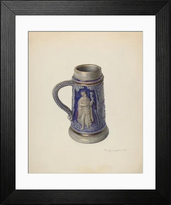 Framed Print : Beer Mug, c. 1939. Creator: Carl Buergerniss Framed Print : Beer Mug, c. 1939. Creator: Carl Buergerniss