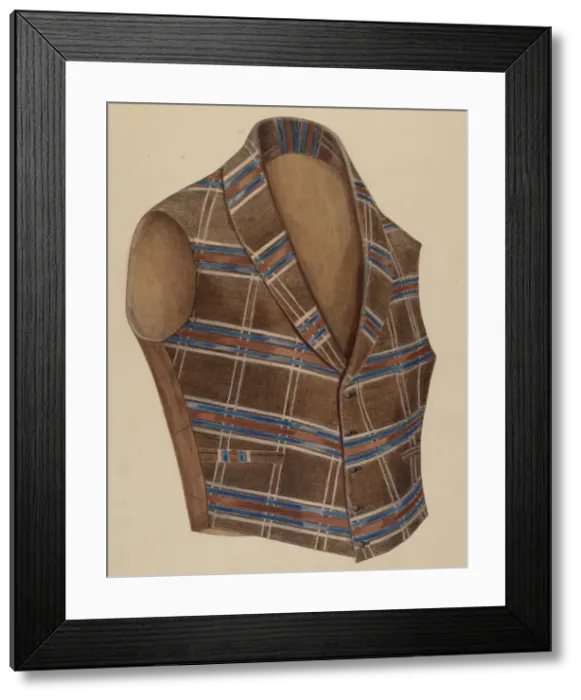 Framed Print : Waistcoat, 1935 / 1942. Creator: Julie C Brush Framed Print : Waistcoat, 1935 / 1942. Creator: Julie C Brush