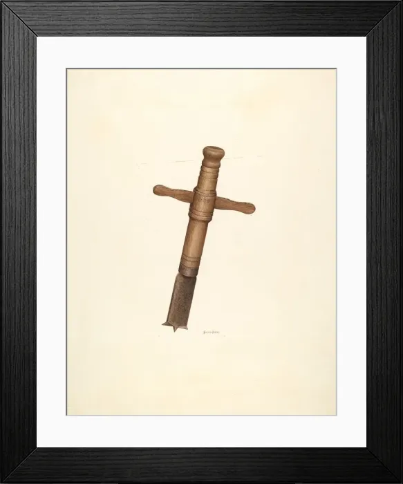 Framed Print : Bishop Hill: Old Colony Auger, c. 1938. Creator: H. Langden Brown Framed Print : Bishop Hill: Old Colony Auger, c. 1938. Creator: H. Langden Brown