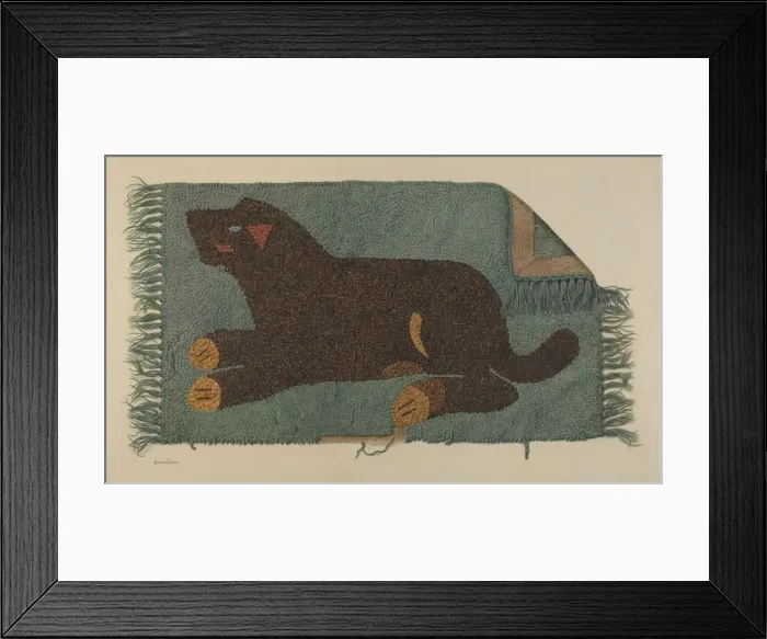 Framed Print : Hooked Rug, c. 1937. Creator: H. Langden Brown Framed Print : Hooked Rug, c. 1937. Creator: H. Langden Brown