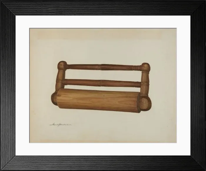 Framed Print : Pa. German Rolling Pin, c. 1941. Creator: Frank Budash Framed Print : Pa. German Rolling Pin, c. 1941. Creator: Frank Budash