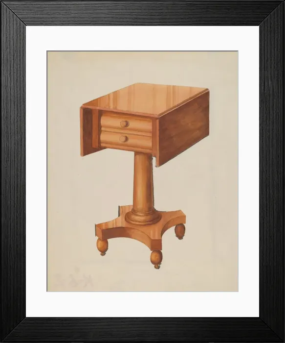 Framed Print : Drop-leaf Table, c. 1936. Creator: Rex F Bush Framed Print : Drop-leaf Table, c. 1936. Creator: Rex F Bush