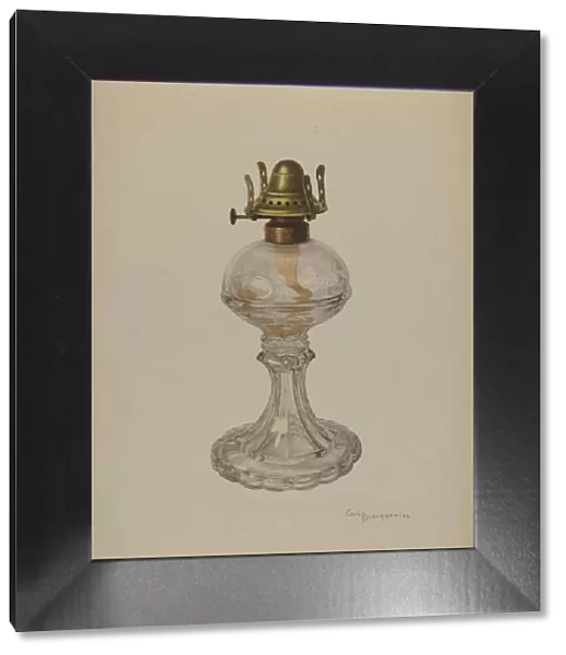 Glass Oil Lamp, 1940. Creator: Carl Buergerniss