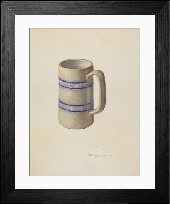 Framed Print : Stone Mug, c. 1939. Creator: Carl Buergerniss Framed Print : Stone Mug, c. 1939. Creator: Carl Buergerniss