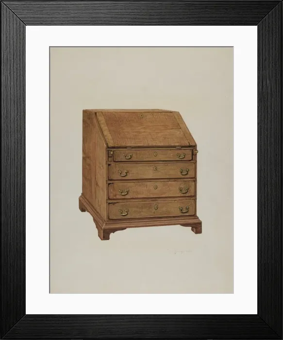 Framed Print : Writing Desk, 1939. Creator: Carl Buergerniss Framed Print : Writing Desk, 1939. Creator: Carl Buergerniss