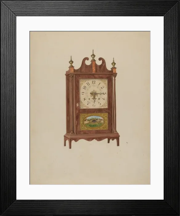 Framed Print : Mahogany Clock, c. 1936. Creator: Carl Buergerniss Framed Print : Mahogany Clock, c. 1936. Creator: Carl Buergerniss