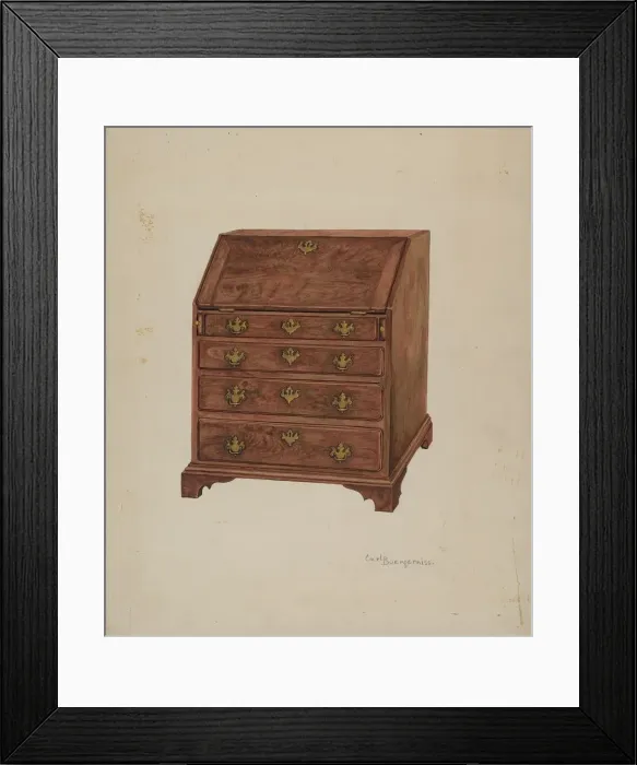 Framed Print : Writing Desk, 1937. Creator: Carl Buergerniss Framed Print : Writing Desk, 1937. Creator: Carl Buergerniss