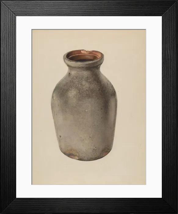 Framed Print : Jam Crock, c. 1940. Creator: Carl Buergerniss Framed Print : Jam Crock, c. 1940. Creator: Carl Buergerniss