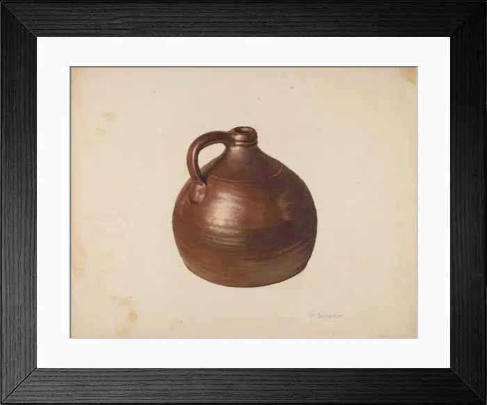 Framed Print : Stone Jug, c. 1939. Creator: Carl Buergerniss Framed Print : Stone Jug, c. 1939. Creator: Carl Buergerniss