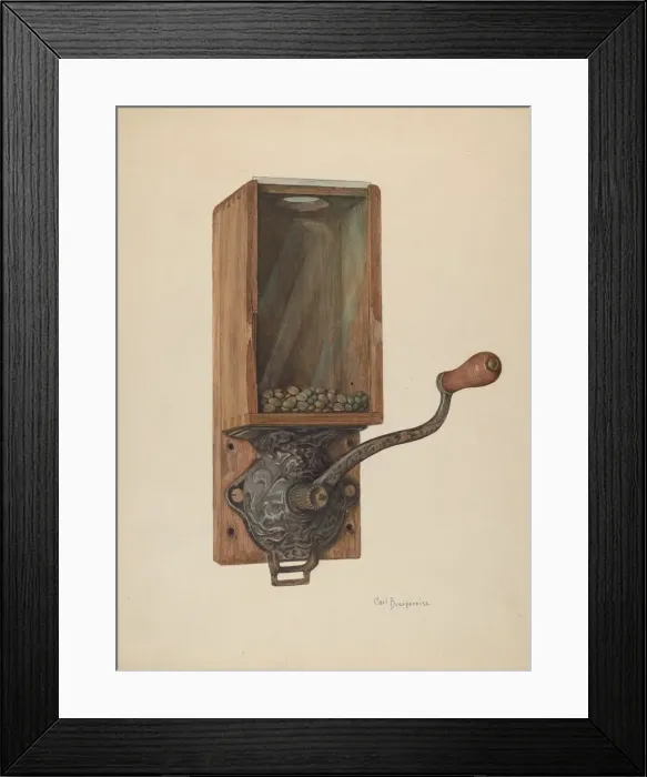 Framed Print : Coffee Mill, c. 1940. Creator: Carl Buergerniss Framed Print : Coffee Mill, c. 1940. Creator: Carl Buergerniss