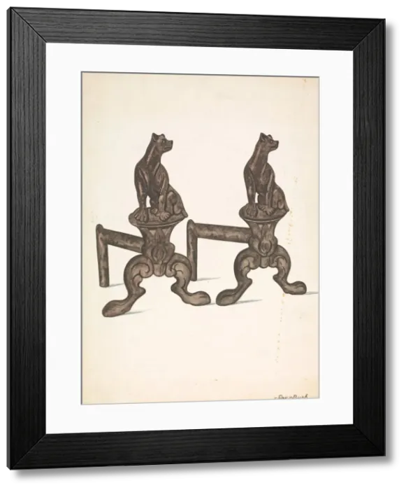 Framed Print : Fire Dogs, c. 1936. Creator: Rex F Bush