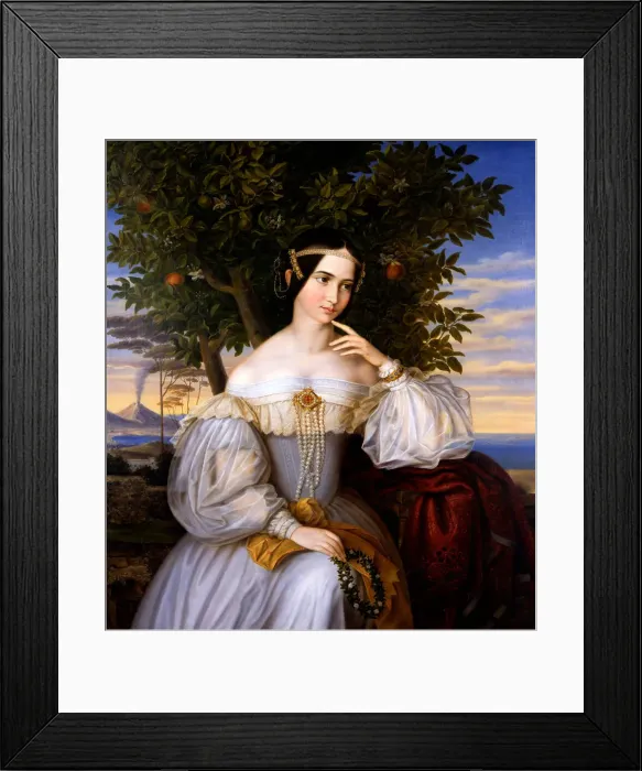 Framed Print : Marriage Portrait of Charlotte de Rothschild, 1836. Creator: Oppenheim Framed Print : Marriage Portrait of Charlotte de Rothschild, 1836. Creator: Oppenheim