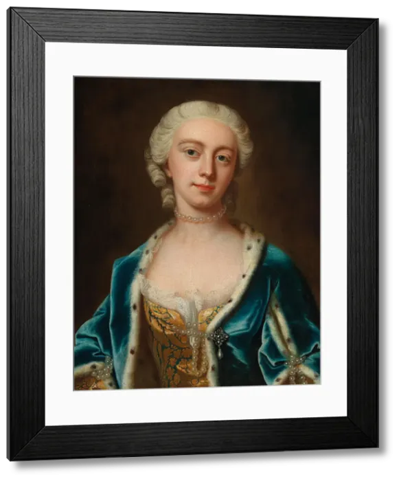 Framed Print : Portrait of Augusta of Saxe-Gotha (1719-1772), Princess of Wales, Mid of the 18th cen Framed Print : Portrait of Augusta of Saxe-Gotha (1719-1772), Princess of Wales, Mid of the 18th cen