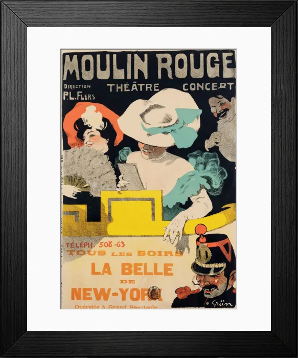 Framed Print : Moulin Rouge. La Belle de New York, c. 1895. Creator: Grün Framed Print : Moulin Rouge. La Belle de New York, c. 1895. Creator: Grün