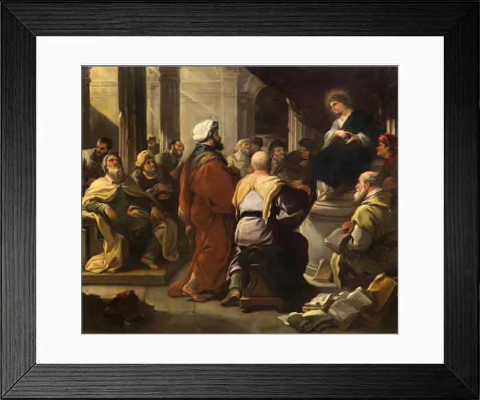Framed Print : Christ among the Doctors, ca 1665. Creator: Giordano, Luca (1632-1705) Framed Print : Christ among the Doctors, ca 1665. Creator: Giordano, Luca (1632-1705)