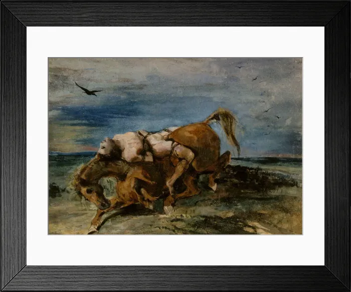 Framed Print : Mazeppa on the Dying Horse, 1824. Creator: Delacroix, Eugene (1798-1863) Framed Print : Mazeppa on the Dying Horse, 1824. Creator: Delacroix, Eugene (1798-1863)