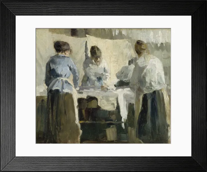 Framed Print : French Women Ironing, 1889. Creator: Wasastjerna, Torsten (1863-1924) Framed Print : French Women Ironing, 1889. Creator: Wasastjerna, Torsten (1863-1924)