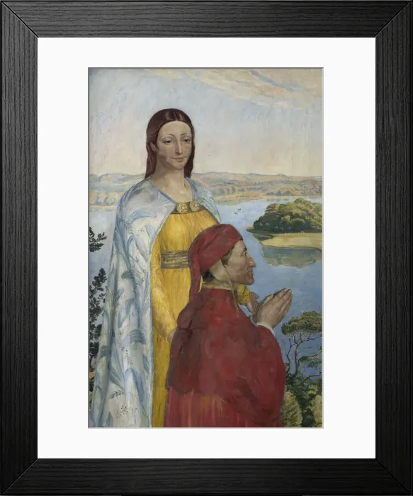 Framed Print : Dante and Beatrice in Paradise, 1895. Creator: Christiansen, Poul Simon (1855-1933) Framed Print : Dante and Beatrice in Paradise, 1895. Creator: Christiansen, Poul Simon (1855-1933)