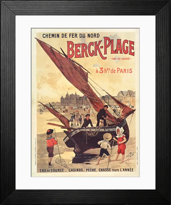Framed Print : Chemins de fer du Nord. Berck-Plage, c. 1910. Creator: Tauzin, Louis (1842-1915) Framed Print : Chemins de fer du Nord. Berck-Plage, c. 1910. Creator: Tauzin, Louis (1842-1915)