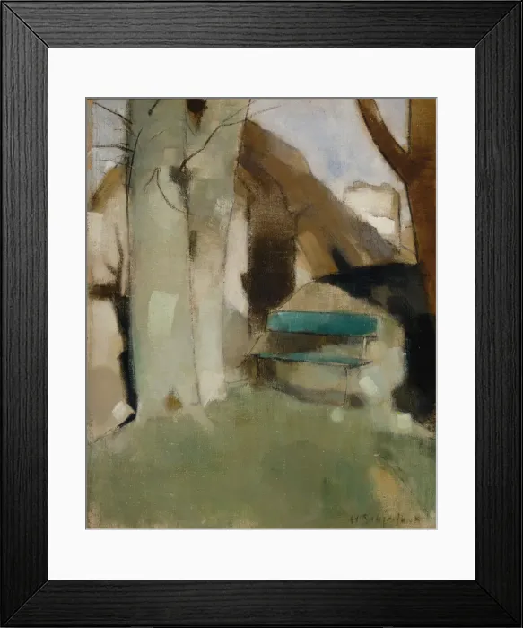 Framed Print : Shadow on the Wall II (Green Bench), 1928. Creator: Schjerfbeck, Helene (1862-1946) Framed Print : Shadow on the Wall II (Green Bench), 1928. Creator: Schjerfbeck, Helene (1862-1946)