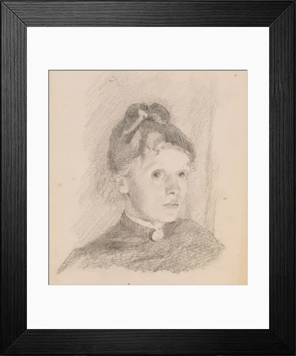 Framed Print : Self-Portrait, 1880-1884. Creator: Schjerfbeck, Helene (1862-1946) Framed Print : Self-Portrait, 1880-1884. Creator: Schjerfbeck, Helene (1862-1946)