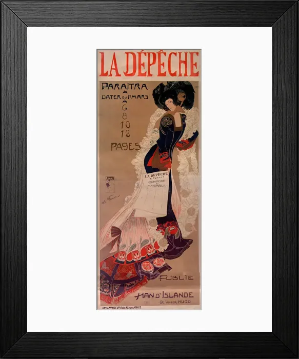 Framed Print : La Depeche, c. 1900. Creator: Feure, Georges de Framed Print : La Depeche, c. 1900. Creator: Feure, Georges de