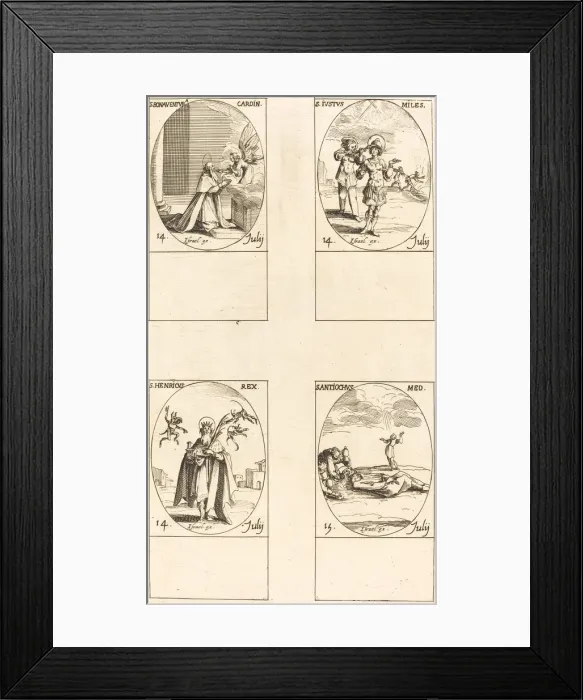 Framed Print : St. Bonaventura; St. Justus; St. Henry, Emperor; St. Antiochus. Creator: Jacques Callot Framed Print : St. Bonaventura; St. Justus; St. Henry, Emperor; St. Antiochus. Creator: Jacques Callot