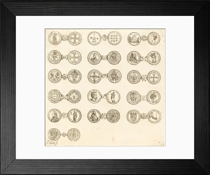Framed Print : Coins [plate 10]. Creator: Jacques Callot