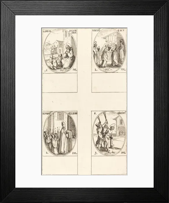 Framed Print : St. Simeon Salus; The Visitation; Deposition of the Virgins Clothes; St. Hiacintus Framed Print : St. Simeon Salus; The Visitation; Deposition of the Virgins Clothes; St. Hiacintus