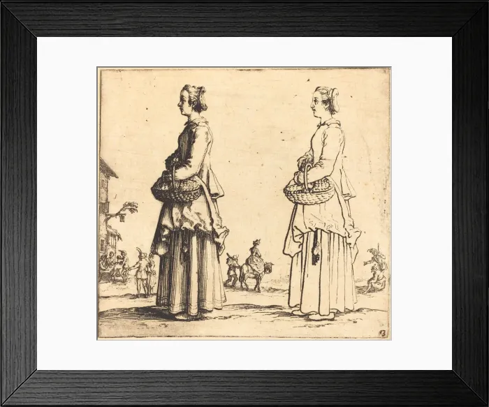 Framed Print : Peasant Woman with Basket, in Profile, Facing Left, 1617 and 1621 Framed Print : Peasant Woman with Basket, in Profile, Facing Left, 1617 and 1621