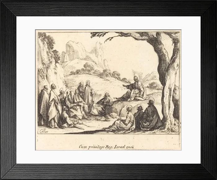 Framed Print : Sermon on the Mount, 1635. Creator: Jacques Callot Framed Print : Sermon on the Mount, 1635. Creator: Jacques Callot