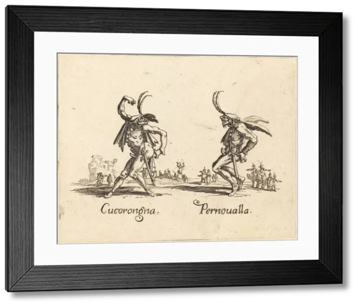 Framed Print : Cucorongna and Pernoualla, c. 1622. Creator: Jacques Callot Framed Print : Cucorongna and Pernoualla, c. 1622. Creator: Jacques Callot