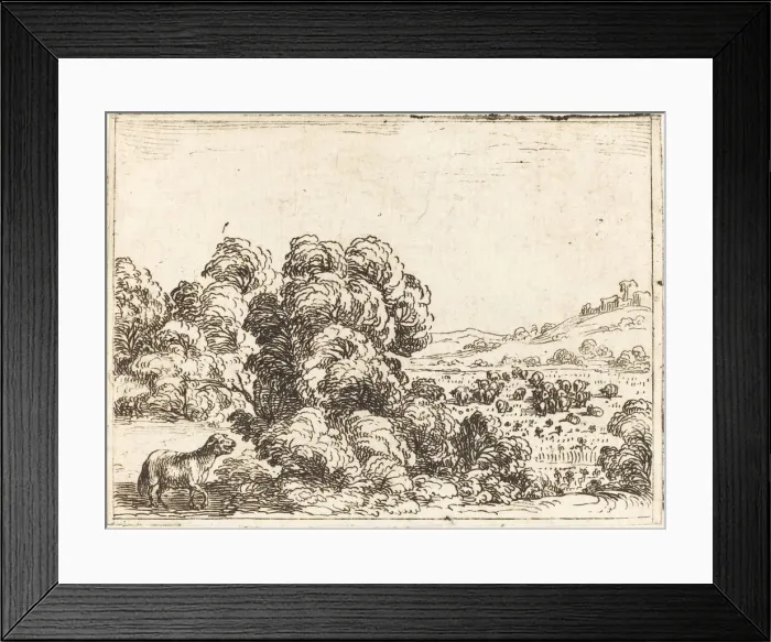 Framed Print : Sheep Calling Lamb. Creator: Jacques Callot Framed Print : Sheep Calling Lamb. Creator: Jacques Callot