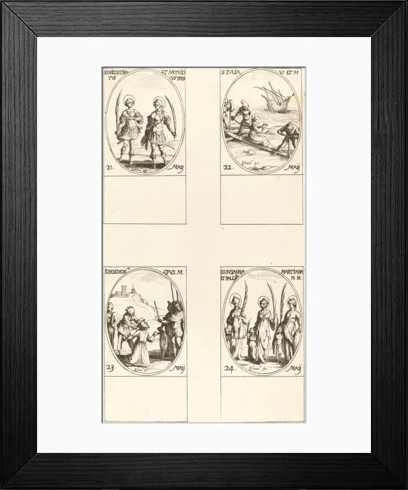 Framed Print : Sts. Nicostratus and Anthiocus; St. Julia; St. Desiderius; Sts. Susanna, Palladia, an Framed Print : Sts. Nicostratus and Anthiocus; St. Julia; St. Desiderius; Sts. Susanna, Palladia, an